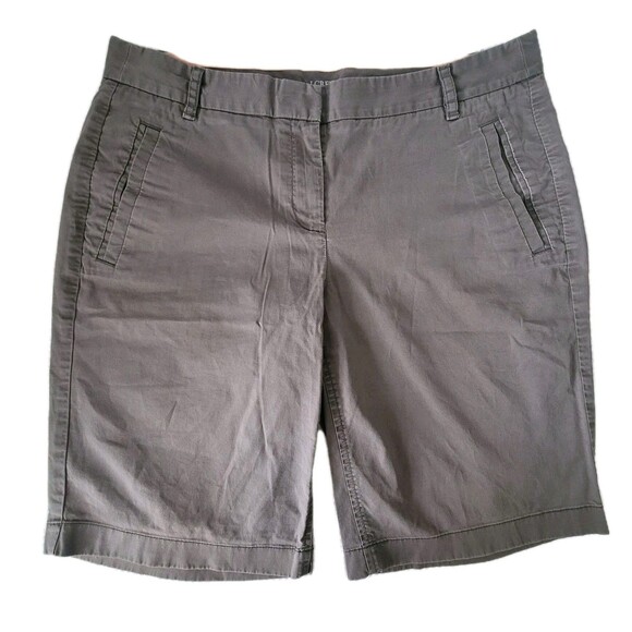 j.Crew womens size 6 Bermuda flat front Twill Stretch summer Khaki Chino Shorts - Picture 1 of 12